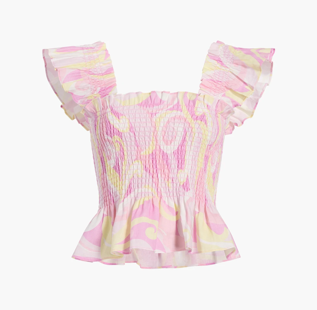 The Paz Top - Candy Kaleidoscope Linen